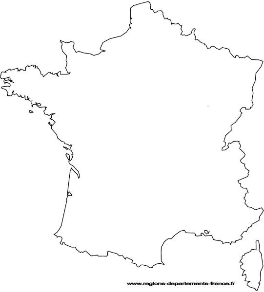 Carte de France vierge à imprimer  Fond de carte avec les régions