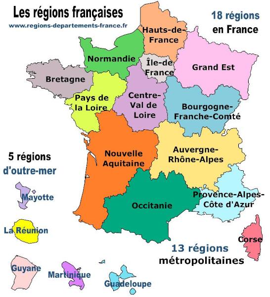 Carte Des Regions Francaises 600 