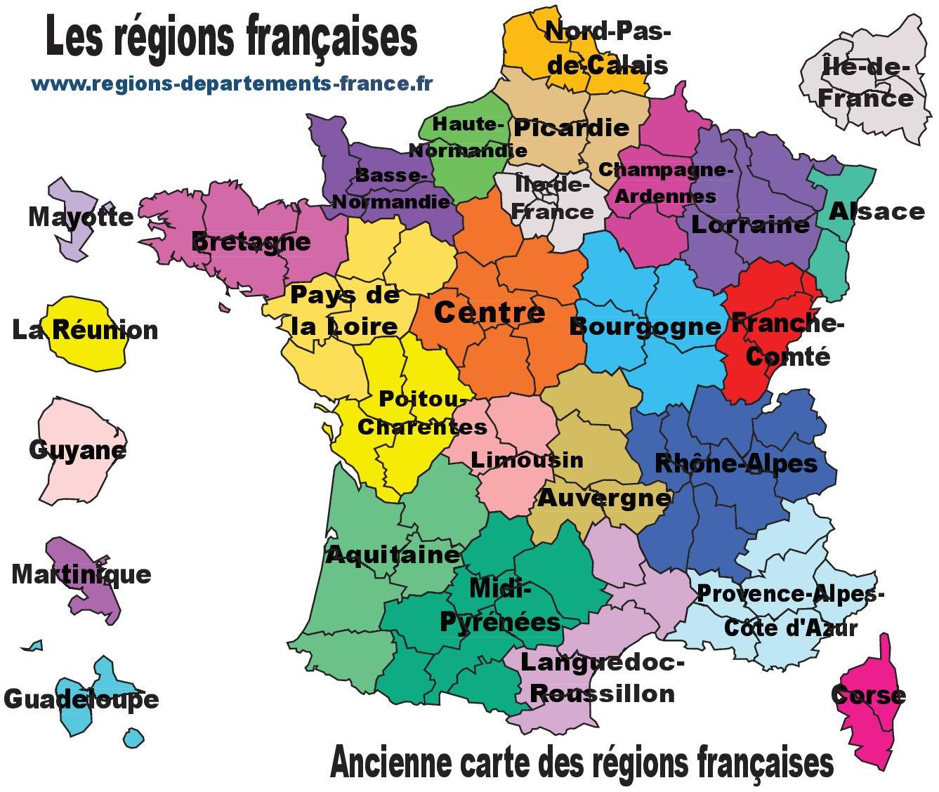 Carte De France Avec Regions Et Departements