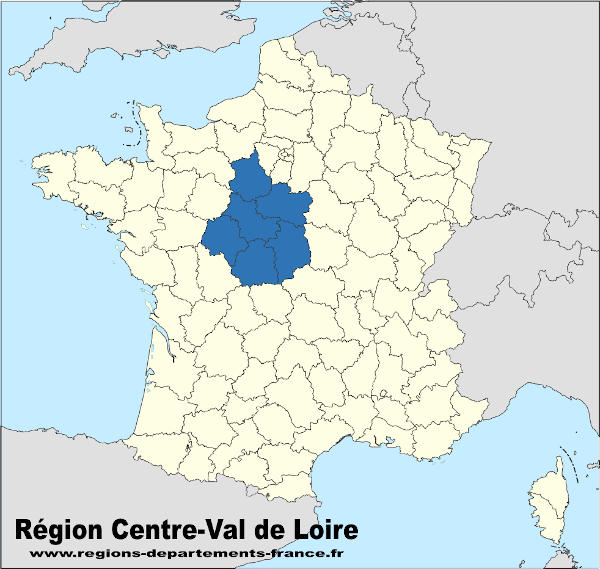 Région Centre-Val de Loire et localisation.