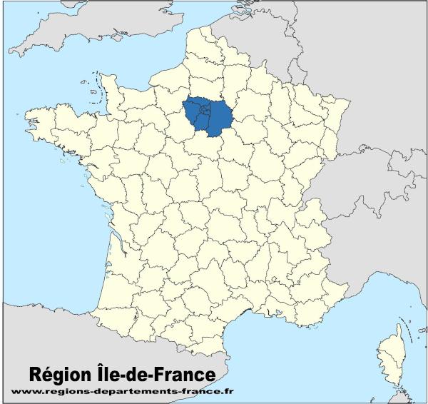 Région Île-de-France : localisation, carte et départements.
